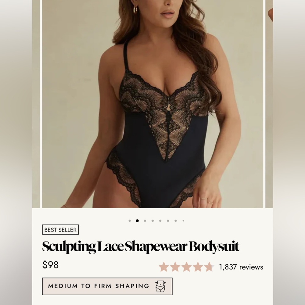 Sculpting Black Lace Shapewear Bodysuit